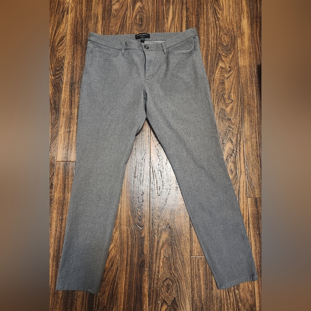Banana Republic 5 Pocket Straight Leg Heather Grey Trousers Pants Sz 12